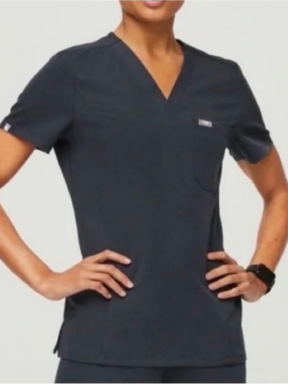 FIGS Night Sky Blue Grey Catarina One-Pocket Scrub Top Size Small - Picture 3 of 13